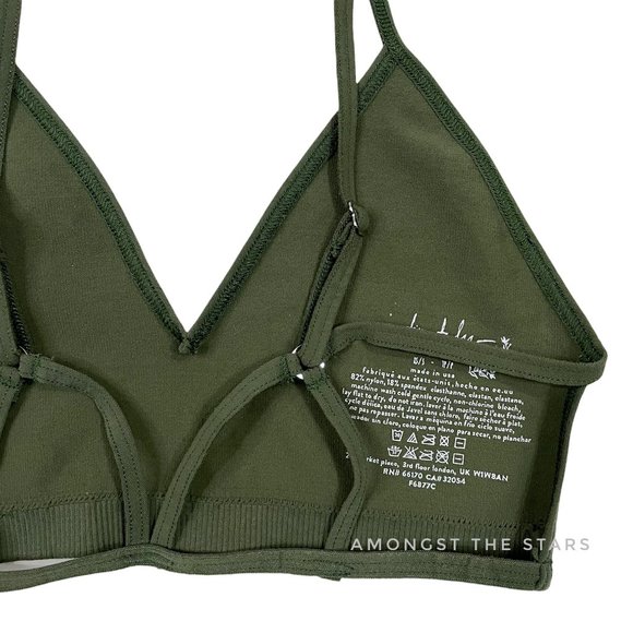 Free People Intimately Olive Army Green Cross Me Bralette Bra - Picture 4 of 8